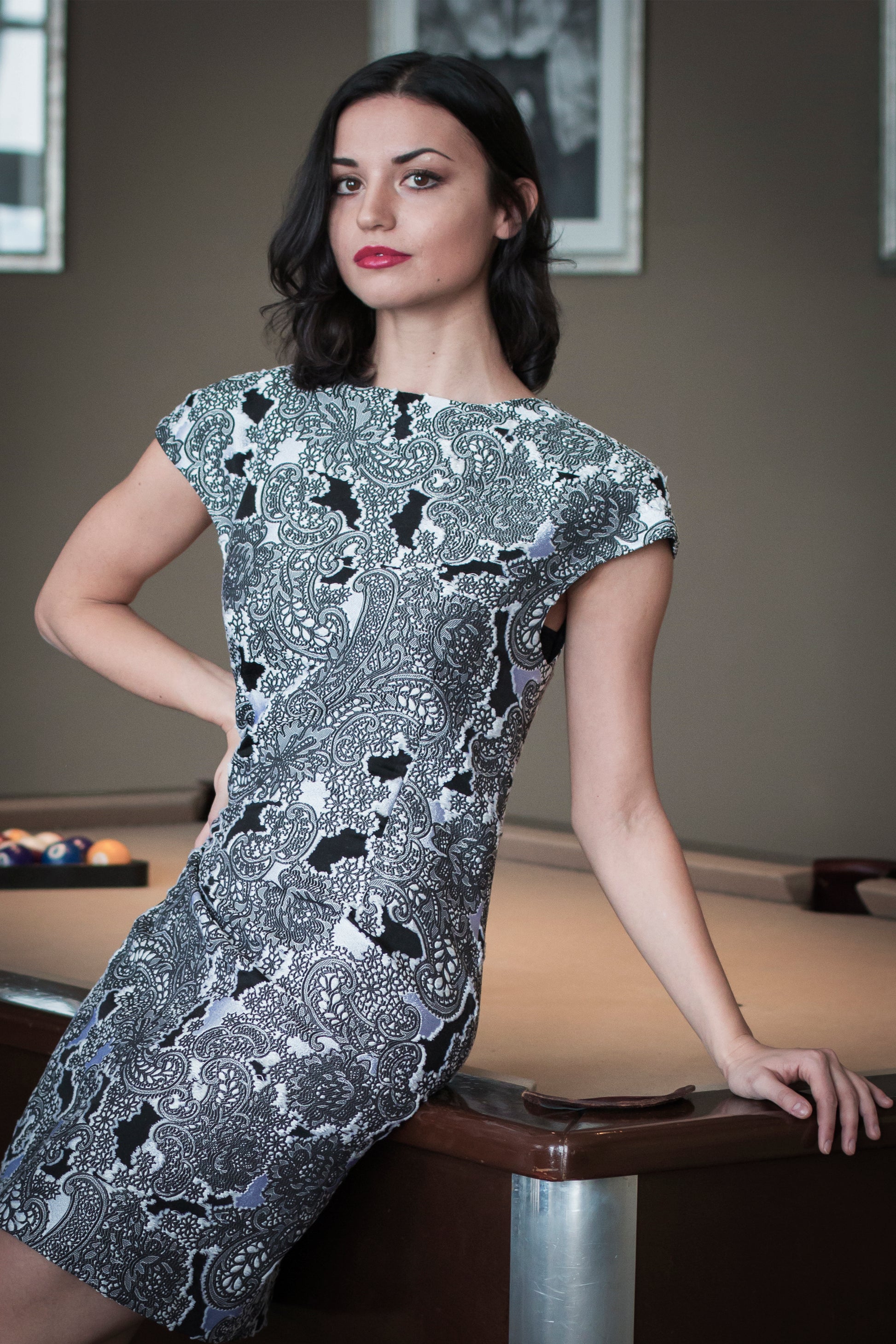 Silk Brocade Pattern Dress - Sartorium Lux
