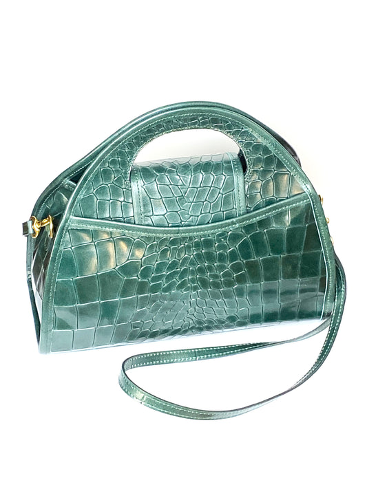 green leather small bag
